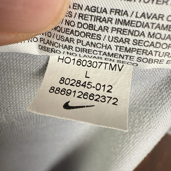 Nike Golf Polo Shirt Mobility Embossed Dri-Fit Tech Performance Gray Men's Large - Picture 8 of 9